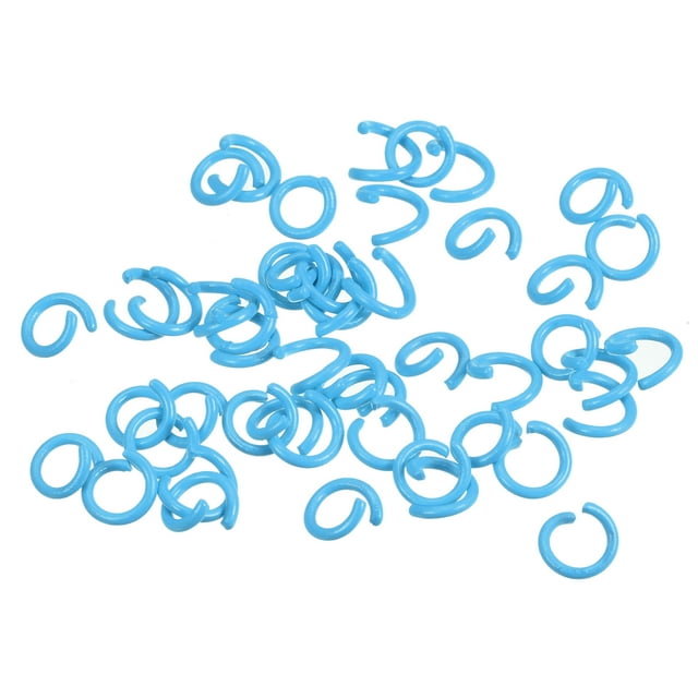 Unique Bargains Open Jump Rings, 8mm Colorful O-ring Connectors for DIY Crafts Jewelry Making, Carbon Steel, Blue, 100Pack