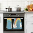 thumbnail image 4 of Yayeee 100% Cotton Hand Towels for Bathroom 16" x 28" Soft Absorbent Kitchen Towel, Rainbow with Stars, 4 of 7