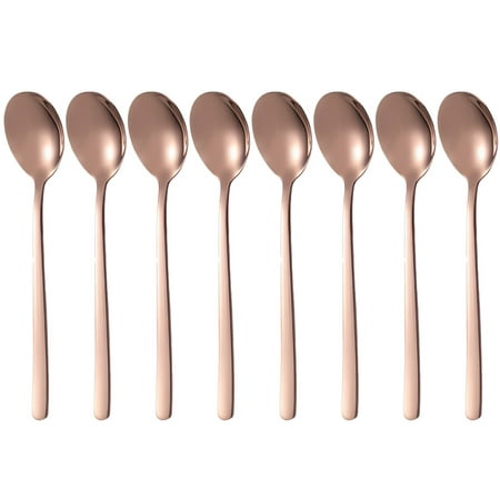 

Valentines Day Party Supplies Tableware Spoons With Long Handle Stainless Steel 8PCS For Stirring Tea Coffee Dinnerware Decor