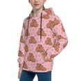 thumbnail image 2 of Fotbe Heart Capybara Pattern Youth Pullover Hooded Sweatshirt, Boys Hoodie, Kangaroo Pocket Hoodie for Kids Girls -X-Large, 2 of 6
