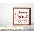 thumbnail image 3 of Amazing Grace How Sweet Sound Square Vinyl Lettering Art Wall Decals Stickers 11x9-Inch Red, 3 of 6
