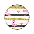 thumbnail image 2 of Kll Gold Glittering Hearts And Flamingos Tire Cover,Universal Wheel Tire Cover For Trailer, Rv, Suv, Truck,Camper And Many Vehicle,(14 Inch), 2 of 8