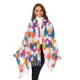 thumbnail image 3 of FORMRS Womens Scarf Winter Soft Long Big Warm Shawls Wrap Tassel Scarves, White Colorful Circles, 3 of 9