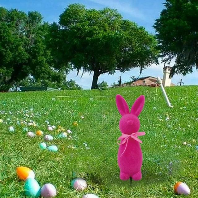 LPSSTORE Décorations d'Insertion de Sol pour Lapin Adaptées pour Décoration de Porche de Pâques Extérieur/intérieur Insert de Sol Décoratif pour Lapin de Pâques