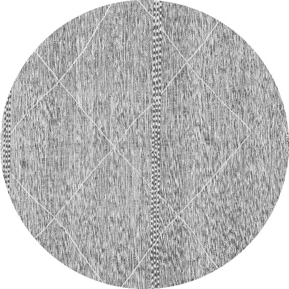 Ahgly Company Indoor Round Abstract Gray Modern Area Rugs, 5' Round