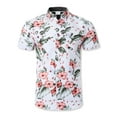 thumbnail image 1 of Hat and Beyond Men's Tropical Hawaiian Flora Print Button Up Shirt, 1 of 4
