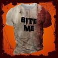 thumbnail image 5 of Chemise Décontractée d'Halloween pour Homme avec Imprimé de Sang, Manches Courtes, Col Rond, 5 of 5