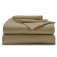 thumbnail image 2 of Twin - 39" x 75" Size Microfiber Bed Sheets Luxury 1800 Thread Count Brushed Microfiber Sheet Set Super Soft & Silky Feel 35 Inch Deep Pocket - Twin, Taupe, 2 of 6