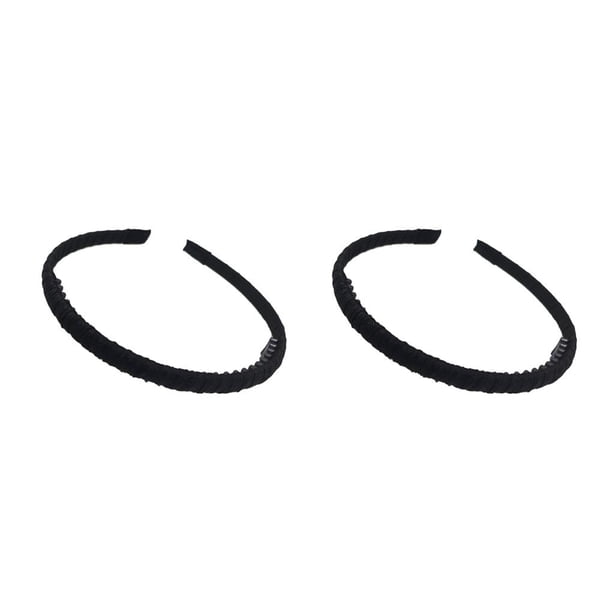 Qarigey Accesorios para el cabello con Diadema clásica simple Ropa de diario Accesorio a juego Ducha Diadema Niñas Negro 2Conjunto