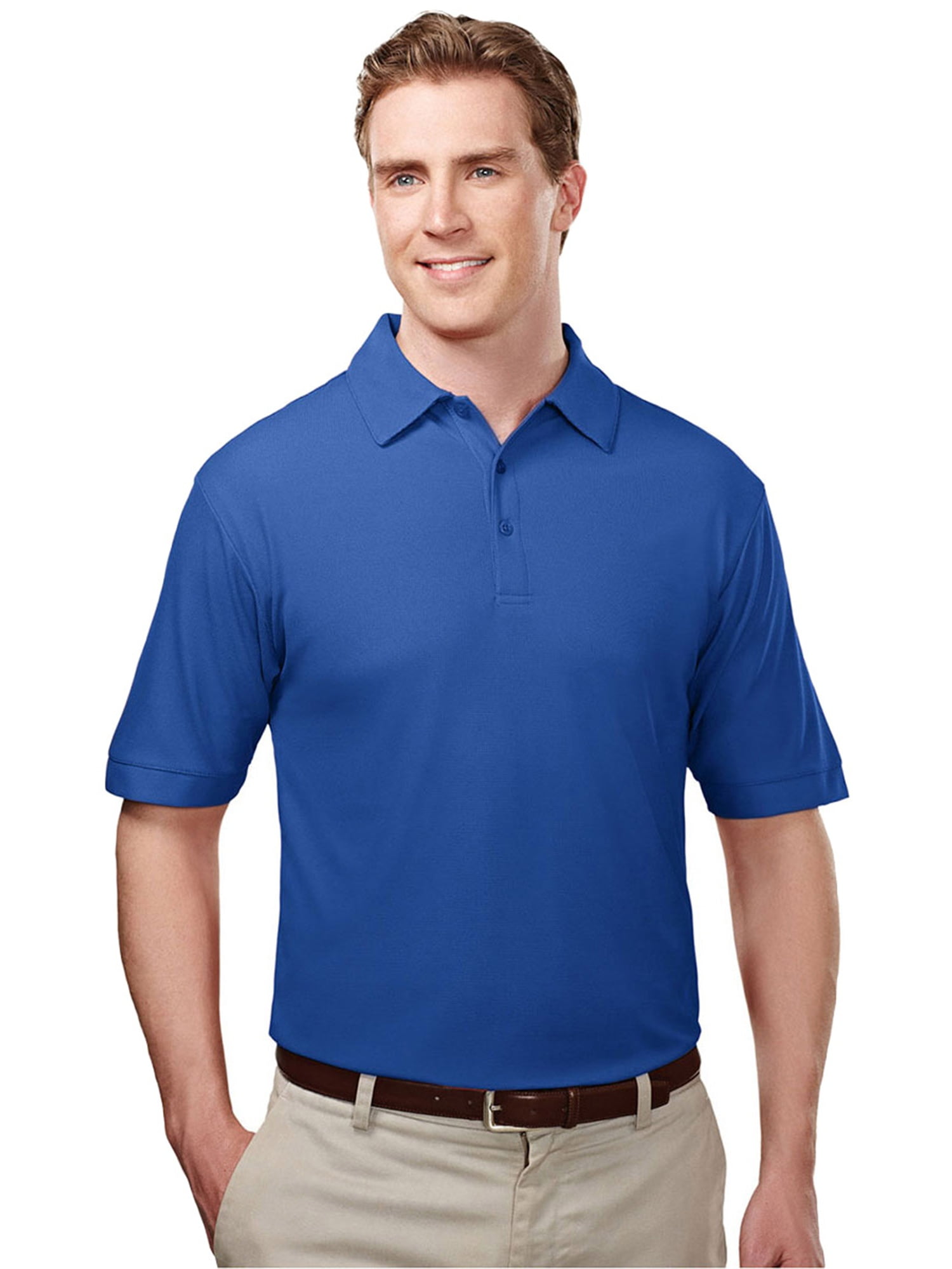 6 Colors, S-4XLT Mens Long Sleeve 3-Button Waffle-Knit Endurance Pocket Polo