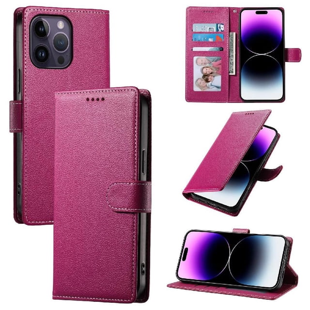 Case for FOXDOCK iPhone 14 Pro Max Wallet Case – Premium Leather, 3 Card Slots, Shockproof Protection