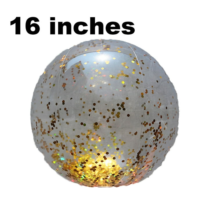 Inflatable Beach Ball Sequin Beach Balls Confetti Glitter Clear Beach Ball Swimming Pool Toys