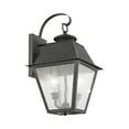 thumbnail image 4 of Livex Lighting Mansfield 2 Light Outdoor Wall Lantern in Charcoal, 4 of 9