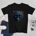 thumbnail image 3 of Skull T-shirt Skull Unisex T-shirt Unisex tees Casual Cotton Colorful Printing, 3 of 5