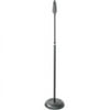 Audio2000s AST4276B One-Hand Operation Floor Microphone Stand with Cast-Iron Round Base - Black