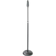 Audio2000s AST4276B One-Hand Operation Floor Microphone Stand with Cast-Iron Round Base - Black