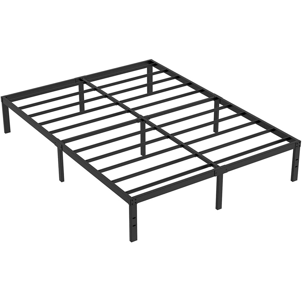 Heavy Duty NonSlip Queen Size Bed Frame with Steel Slat Support, 14