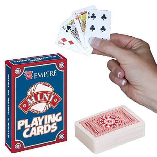 2 NEW DECKS OF MINI PLAYING CARDS MINITURE PLASTIC COATED TINY POKER CARD DECK 