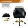 thumbnail image 4 of Velvet Office Desk Chair Rolling Vanity Armchair Swivel Adjustable Adult Bedroom Black, 4 of 11