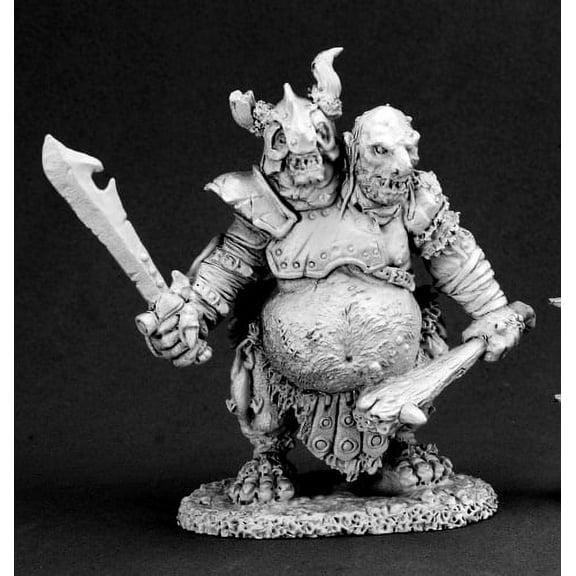 Reaper Miniatures Lardgulp, Two Headed Troll #02657 Dark Heaven Unpainted Metal