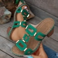 thumbnail image 5 of Modisza Womens Platform Chunky Heels Sandals Open Toe Hollow Out Slip on Slides Comfortable Dress Wedge Shoes for Vacation Green 7.5, 5 of 7