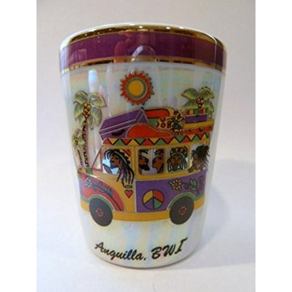 Anguilla, BWI Bus Ceramic Shot Glass