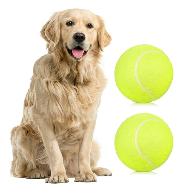 2pcs 9.5 Inch Oversize Giant Tennis Balls Inflatable Tennis Ball with Pump Dog Toy Balls