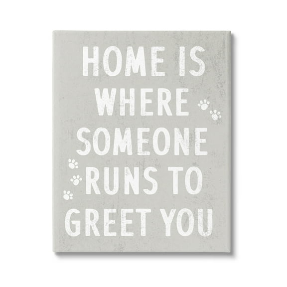 Stupell Industries Pet Parents Home Sentiment Animal Paw Prints Graphic Art Gallery Wrapped Canvas Print Wall Art, Design by Daphne Polselli