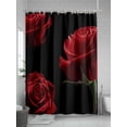 thumbnail image 5 of Fsddascl Red Rose Shower Curtain Set - Small 36" x 72" Washable Bathtub Curtain with 12 Hooks, Vintage Abstract Garden Flower Floral Black Waterproof Fabric Stall Shower Curtains for Bathroom/Bathtub, 5 of 6