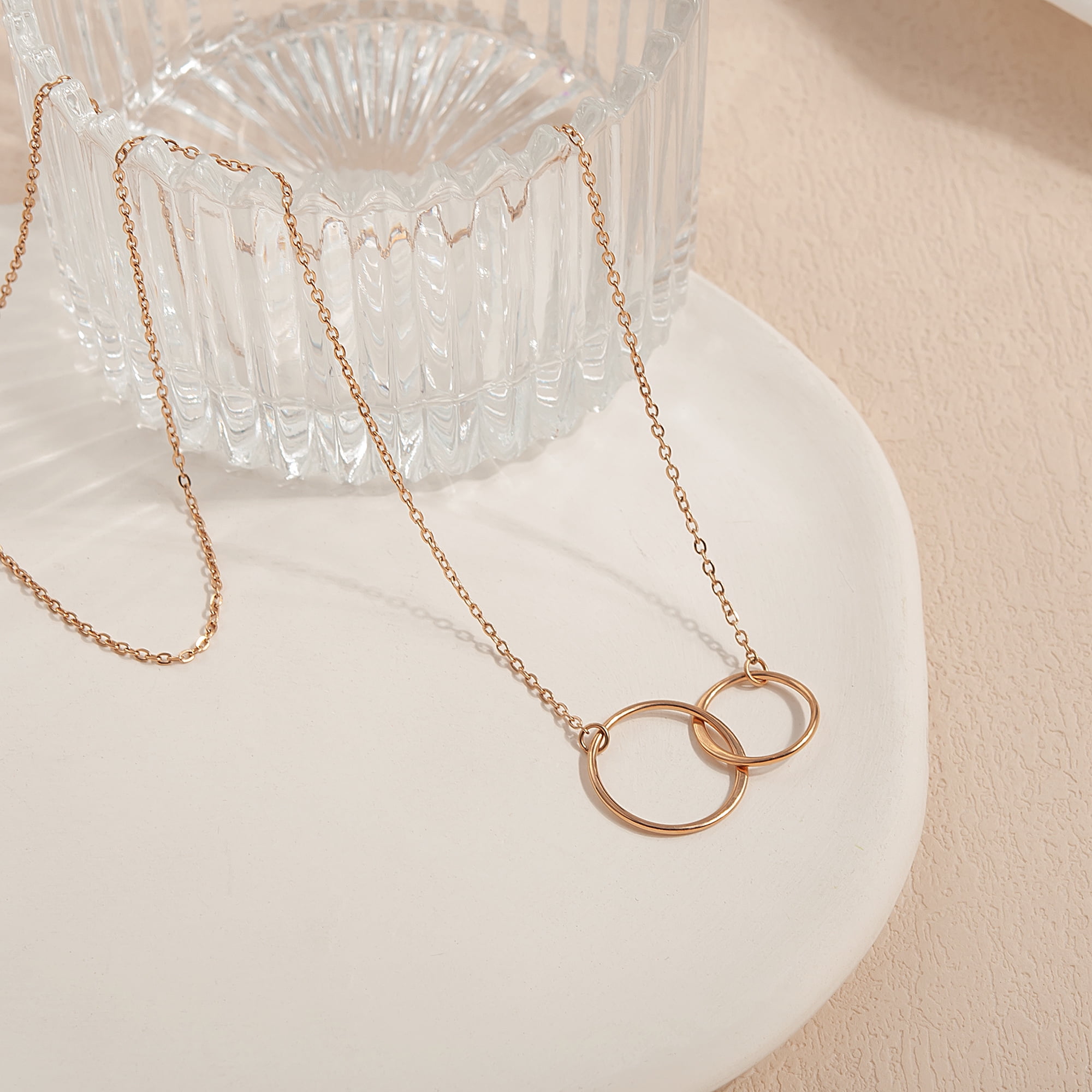 Women's 60th Birthday Purple Card and Silver Infinity Ring Necklace Jewelry Gift Set