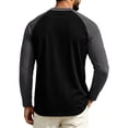 thumbnail image 4 of Domuza Mens Long Sleeve T-Shirt Crew Neck Moisture Wicking Basic Tee Color Block Raglan Tshirts for Daily Wear Black S, 4 of 4