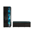 thumbnail image 3 of Euphoria Set 02TV-BK Modern Wall Unit Entertainment Center - Black, 3 of 5