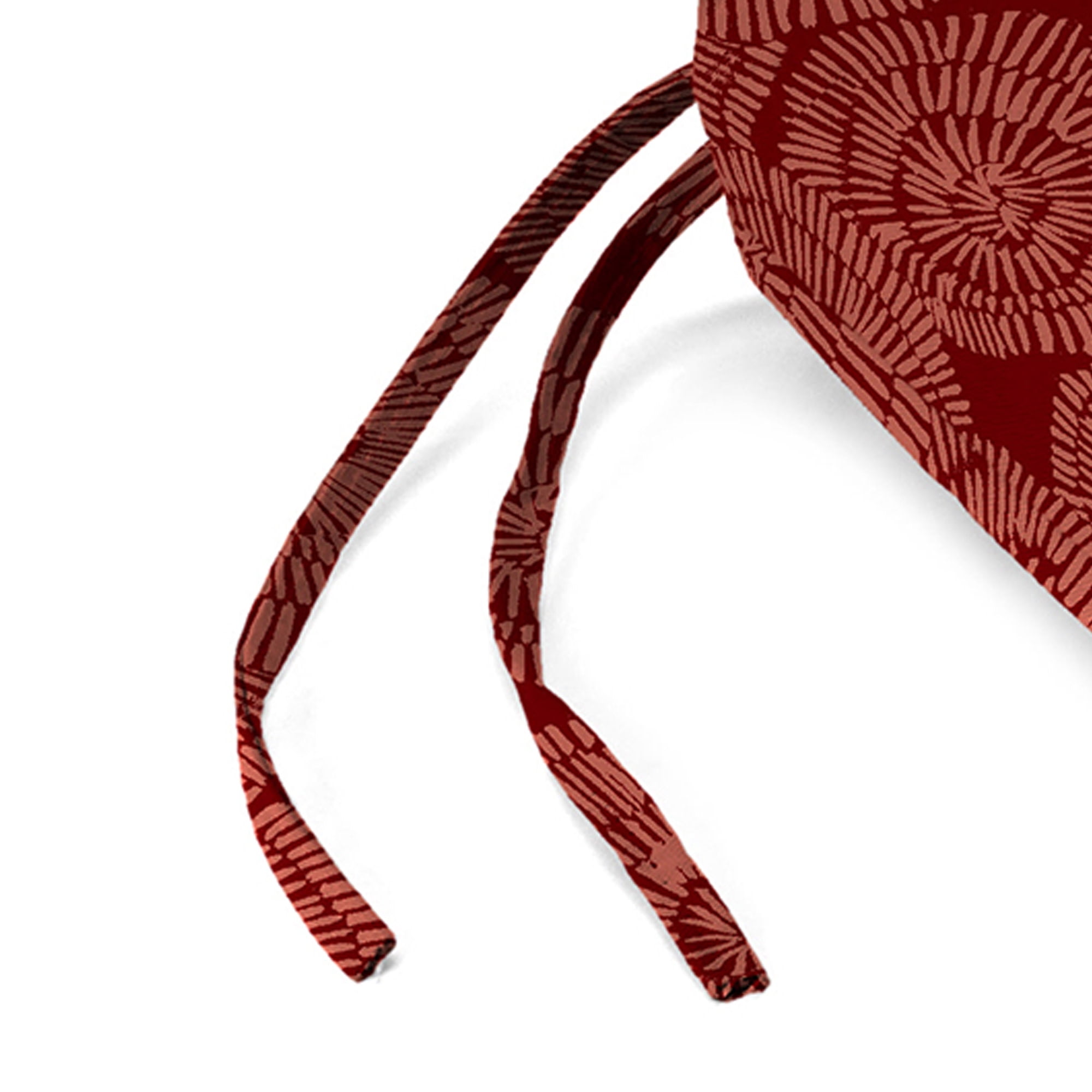 Jordan Manufacturing 17" x 19" Crossway Mulberry Burgundy Ikat Rectangular Outdoor Chair Pad Seat Cushion with Ties (2 Pack)
