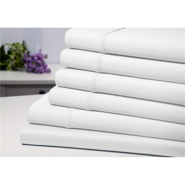 Bamboo Comfort 1300QNWH 6 Piece Solid Sheet Set, White - Queen