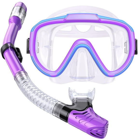 Set de Snorkel Seovediary para Niños con Vidrio Panorámico Antivaho, 4-16 años