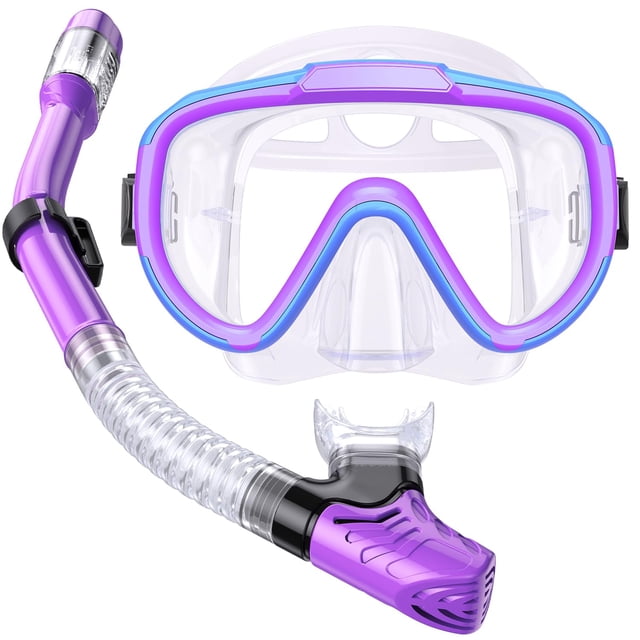 Set de Snorkel Seovediary para Niños con Vidrio Panorámico Antivaho, 4-16 años