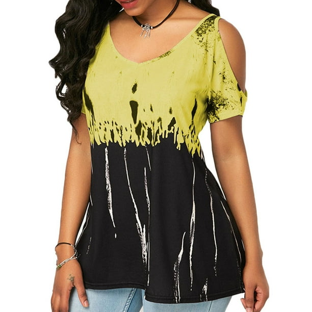 Download Lallc - Women's Loose T Shirts Cold Shoulder Tops Casual ...