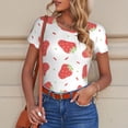 thumbnail image 4 of Goofa Hand Drawn Strawberry Printed Women Rash Guard Short Sleeve,Tummy control Swimsuit Surfing Swimsuit Bathing Suit One Piece Swimsuit UPF 50-X-Large, 4 of 9