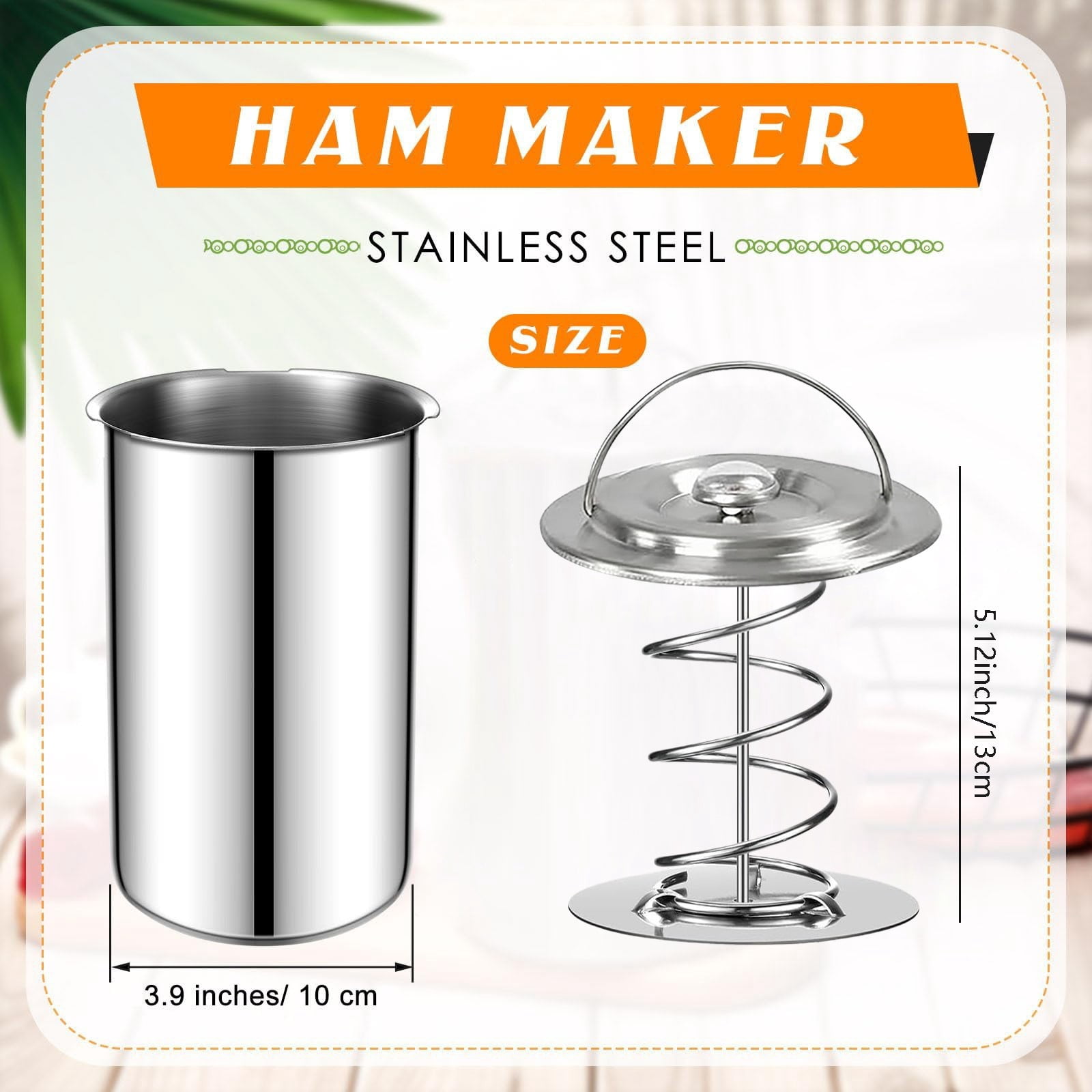 Stainless Steel Meat Press Maker Ham Cooker Mold With Thermometer For Homemade Lunch Loaf Pressure Cooking Kitchen Use