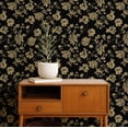 thumbnail image 2 of S4Sassy Peel and Stick Wall Covering, Floral Sketch Print Removable Walls Wrap -Black Instant Makeover Wall Mural for Bathroom, Laundry Room, Closet Interior- Self-Adhesive Wallpaper Vinyl -25"x360", 2 of 9