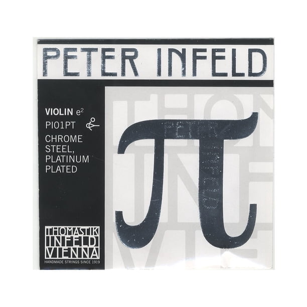 Thomastik-Infeld Peter Infeld Cuerda Mi para violín, tamaño 4/4, tensión media - PI01PT - Acero inoxidable, chapada en platino - Excelente proyección y jugabilidad, amplia gama de colores de sonido