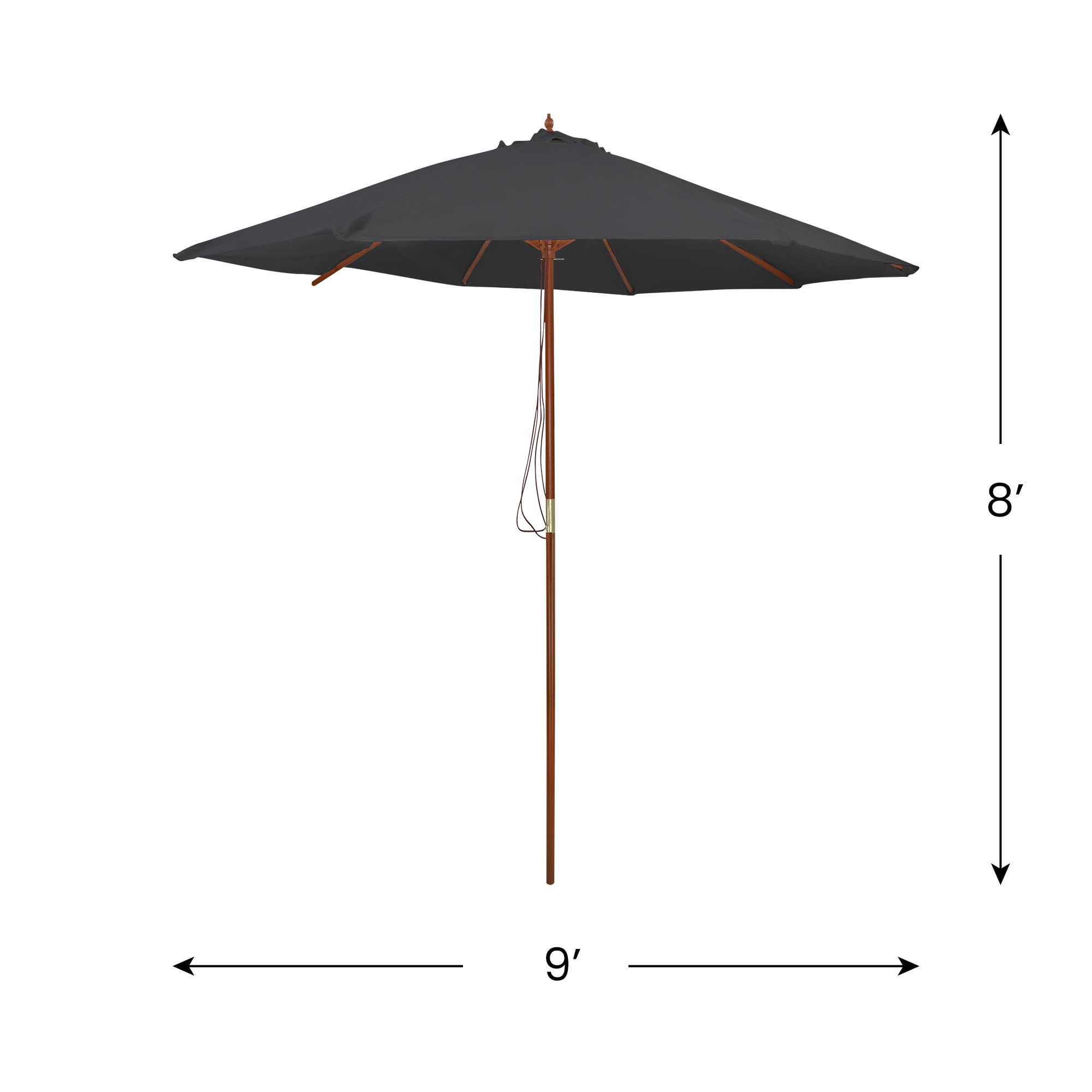 Northlight 8.5ft Outdoor Patio Market Umbrella with Wooden Pole, Gray