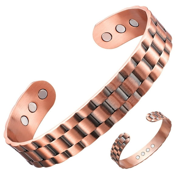 Magnetia Copper Bracelet for Men, 99.9% Pure Copper Bracelet, Adjustable Bracelets Jewelry Gift