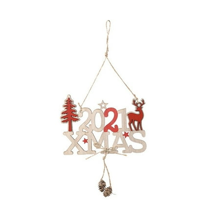 

Christmas Decoration Ornaments Xmas Tree for Creative 2021 Letter Elk Wooden Pendants Home Scene Layout Decor Hanging Pr