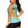 thumbnail image 3 of Balery USA Tourist Map Camiseta sin mangas estampada ligera para mujer, tops de entrenamiento sin mangas, camisetas de yoga transpirables de secado rápido.-Large, 3 of 7