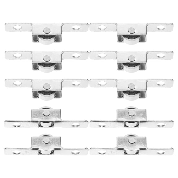 HEMOTON 10 Pcs Sliding Roller Pulley Garage Door Wheel Doors Silver