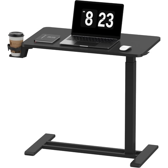 Adjustable C Table with Wheels, Mobile Snack Side End Table Sofa Couch Bedside Table Laptop Rolling Cart TV Tray Night Stand Small Space Side Table