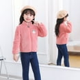 thumbnail image 4 of IROINNID Toddler Kids Boys Girls Winter Shearling Jacket Cute Solid Color Windproof Zipper Coat Keep Warm Outwear, 4 of 6