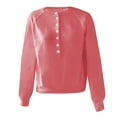 thumbnail image 3 of SGMVNU Sweaters for Women V Neck Long Sleeve Sweatshirts, Womens Half Button Soft Knit Lightweight Pullover Fashion Fall Outfit Red XXL, 3 of 4