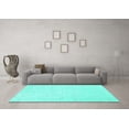 thumbnail image 3 of Ahgly Company Indoor Rectangle Solid Turquoise Blue Modern Area Rugs, 7' x 10', 3 of 4